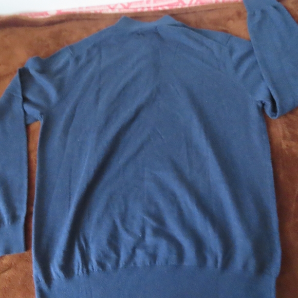 Mango mng mens sweater 1/4 zip blue cotton/cashmere 2XL NWT - Picture 2 of 7